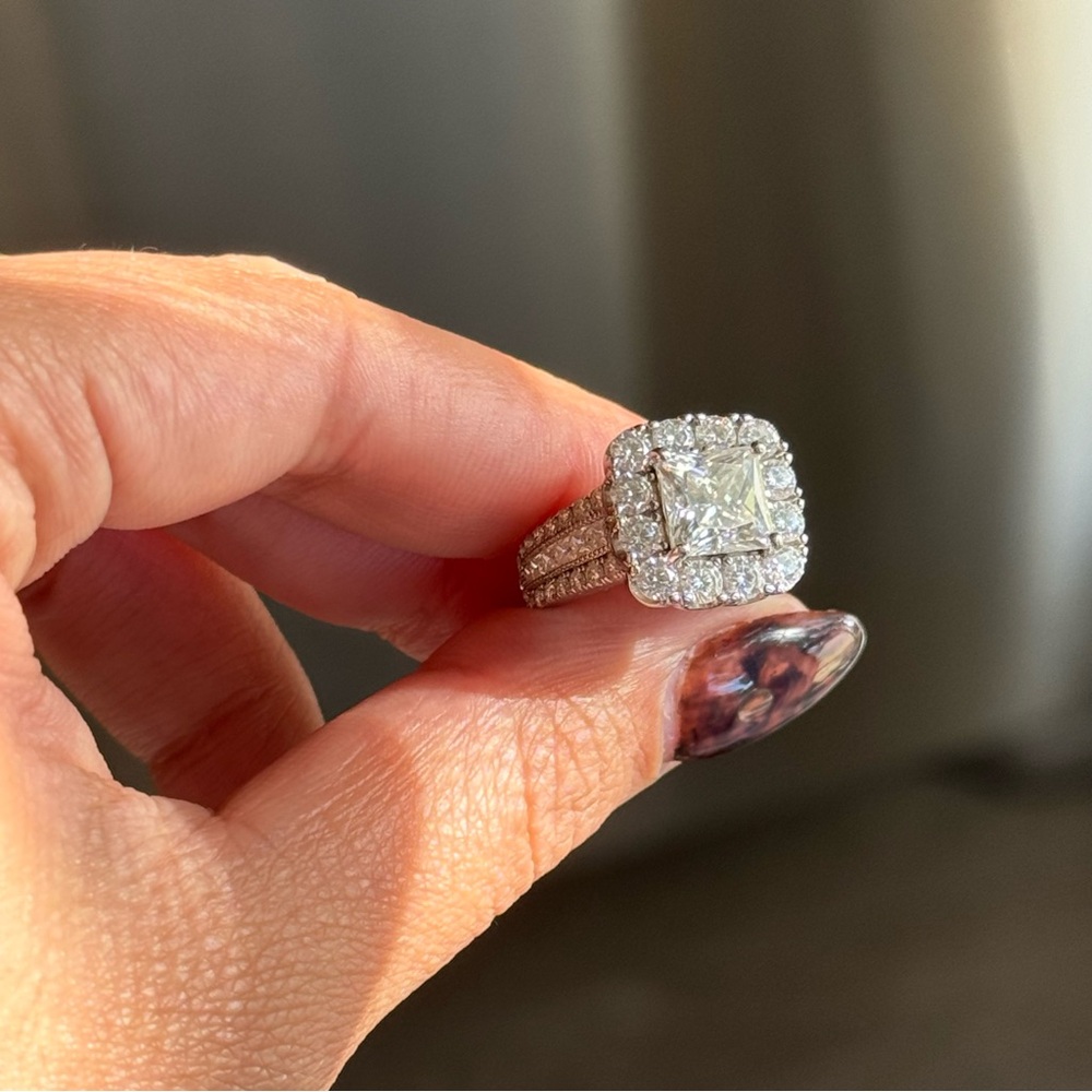 4cttw princess cut full moissanite vvs1 promise ring sz 5